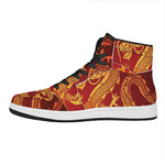Chinese Dragon Zodiac Sign Print High Top Leather Sneakers
