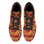 Chinese Dragon Zodiac Sign Print High Top Leather Sneakers