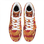 Chinese Dragon Zodiac Sign Print High Top Leather Sneakers