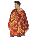 Chinese Dragon Zodiac Sign Print Hoodie Blanket