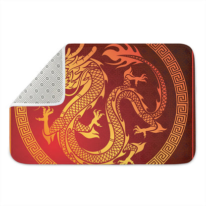 Chinese Dragon Zodiac Sign Print Indoor Door Mat