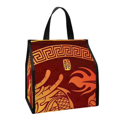 Chinese Dragon Zodiac Sign Print Insulated Lunch Tote