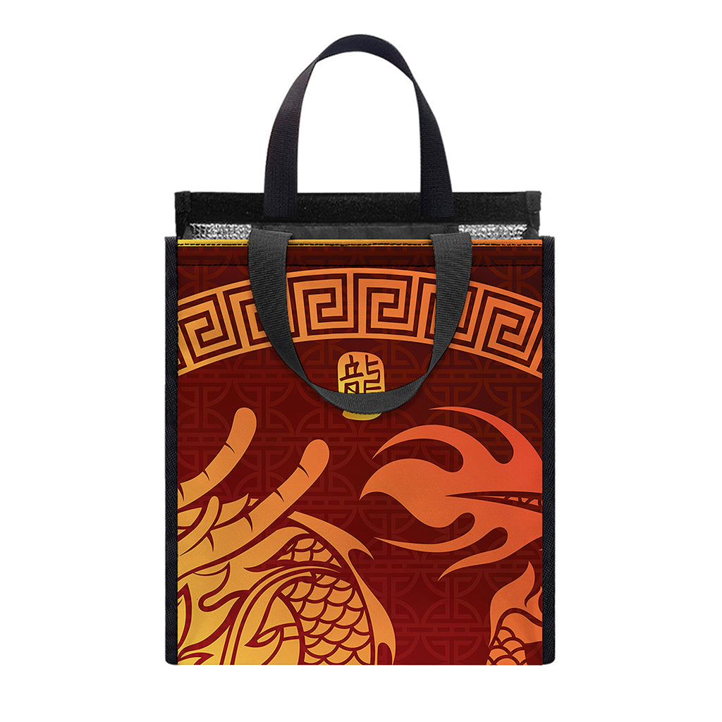 Chinese Dragon Zodiac Sign Print Insulated Lunch Tote