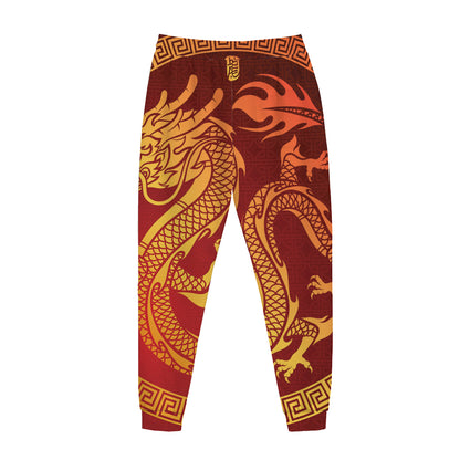 Chinese Dragon Zodiac Sign Print Jogger Pants