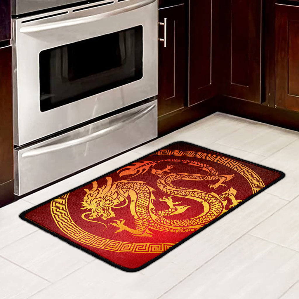 Chinese Dragon Zodiac Sign Print Kitchen Mat