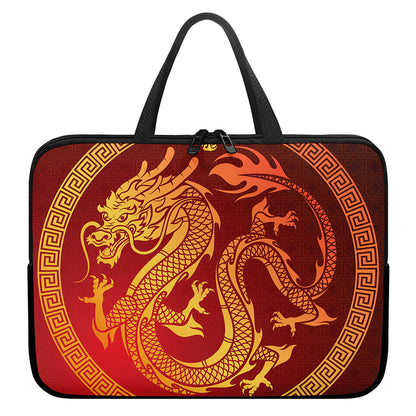 Chinese Dragon Zodiac Sign Print Laptop Sleeve With Handle