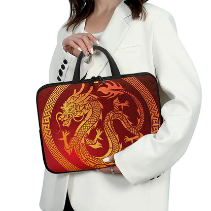 Chinese Dragon Zodiac Sign Print Laptop Sleeve With Handle