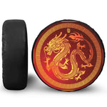 Chinese Dragon Zodiac Sign Print Leather Spare Tire Cover