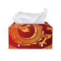 Chinese Dragon Zodiac Sign Print Leather Tissue Box Cover