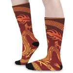 Chinese Dragon Zodiac Sign Print Long Socks