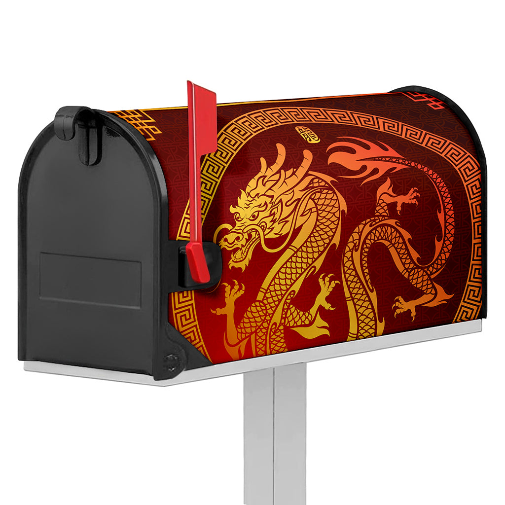 Chinese Dragon Zodiac Sign Print Mailbox Cover