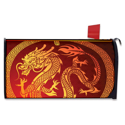 Chinese Dragon Zodiac Sign Print Mailbox Cover