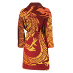 Chinese Dragon Zodiac Sign Print Men's Bathrobe