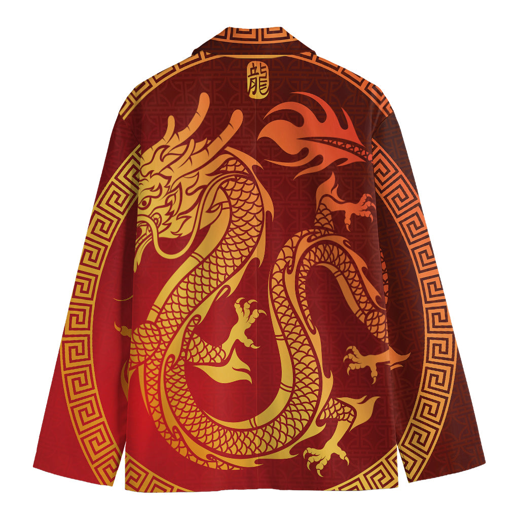 Chinese Dragon Zodiac Sign Print Men's Blazer