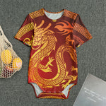 Chinese Dragon Zodiac Sign Print Men's Bodysuit