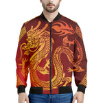 Chinese Dragon Zodiac Sign Print Men's Bomber Jacket