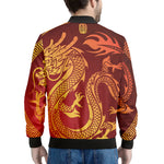 Chinese Dragon Zodiac Sign Print Men's Bomber Jacket