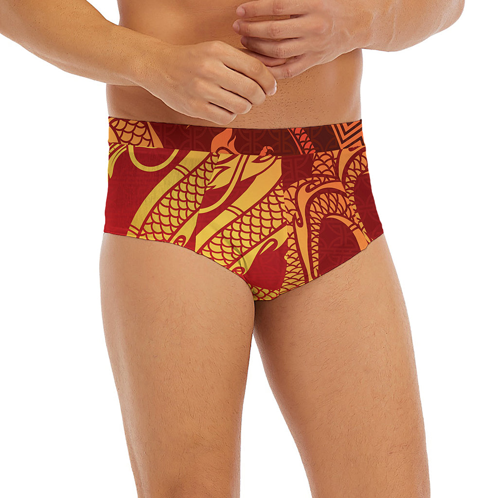 Chinese Dragon Zodiac Sign Print Men's Briefs