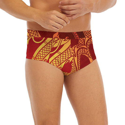 Chinese Dragon Zodiac Sign Print Men's Briefs
