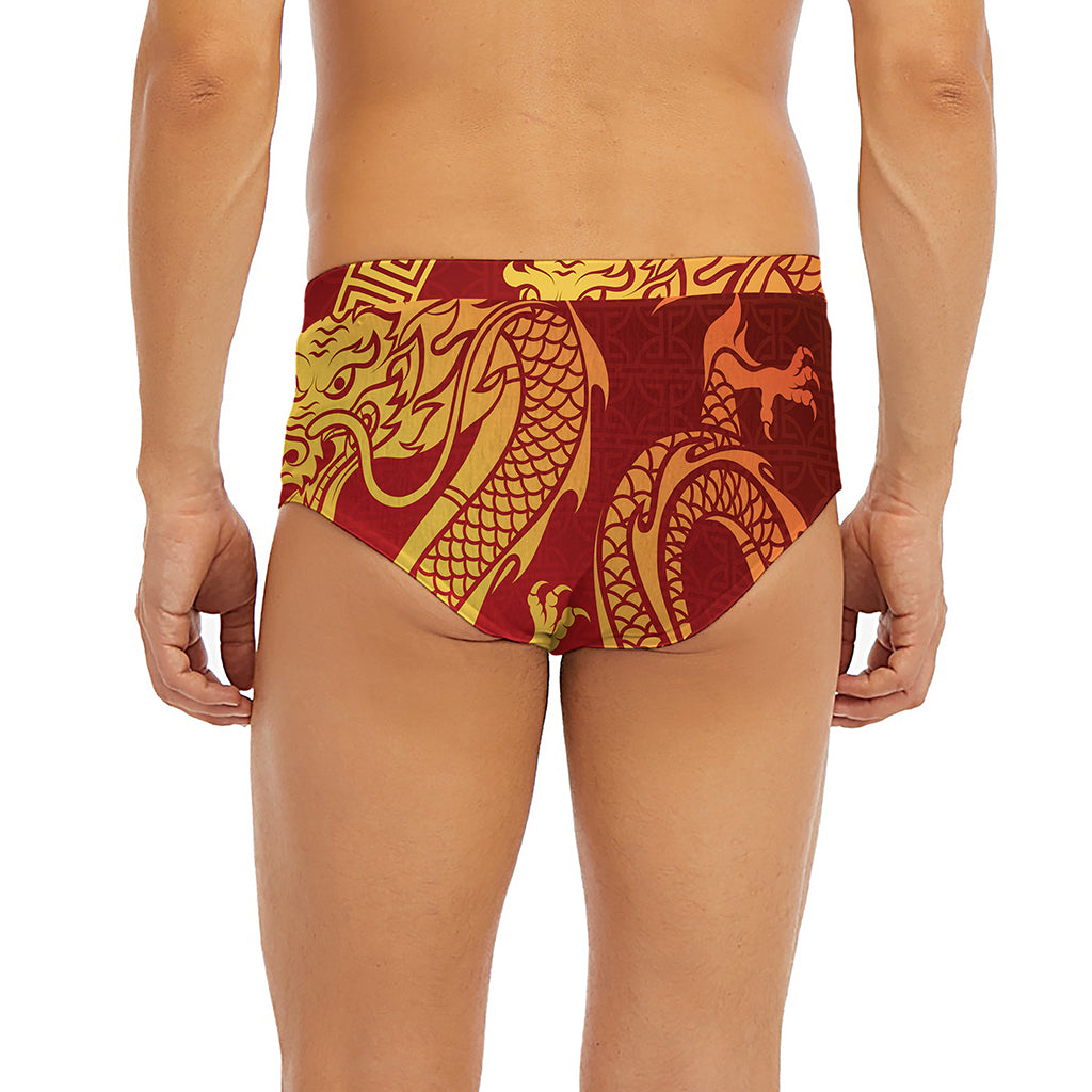 Chinese Dragon Zodiac Sign Print Men's Briefs
