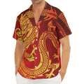 Chinese Dragon Zodiac Sign Print Men's Deep V-Neck Shirt