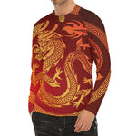 Chinese Dragon Zodiac Sign Print Men's Long Sleeve Rash Guard