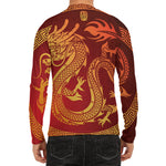 Chinese Dragon Zodiac Sign Print Men's Long Sleeve Rash Guard