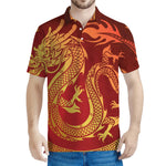 Chinese Dragon Zodiac Sign Print Men's Polo Shirt