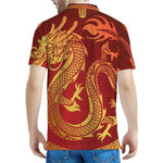 Chinese Dragon Zodiac Sign Print Men's Polo Shirt