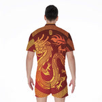 Chinese Dragon Zodiac Sign Print Men's Rompers