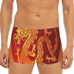 Chinese Dragon Zodiac Sign Print Men's Short Boxer Briefs