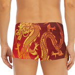 Chinese Dragon Zodiac Sign Print Men's Short Boxer Briefs