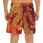 Chinese Dragon Zodiac Sign Print Men's Split Running Shorts