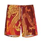Chinese Dragon Zodiac Sign Print Men's Sports Shorts