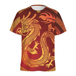 Chinese Dragon Zodiac Sign Print Men's Sports T-Shirt