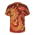 Chinese Dragon Zodiac Sign Print Men's Sports T-Shirt