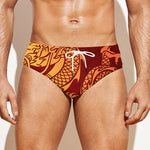 Chinese Dragon Zodiac Sign Print Men's Swim Briefs