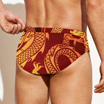 Chinese Dragon Zodiac Sign Print Men's Swim Briefs