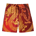 Chinese Dragon Zodiac Sign Print Men's Swim Trunks