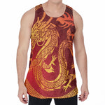 Chinese Dragon Zodiac Sign Print Men's Velvet Tank Top