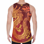 Chinese Dragon Zodiac Sign Print Men's Velvet Tank Top