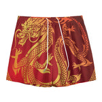 Chinese Dragon Zodiac Sign Print Mesh Shorts