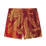 Chinese Dragon Zodiac Sign Print Mesh Shorts
