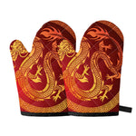 Chinese Dragon Zodiac Sign Print Oven Mitts