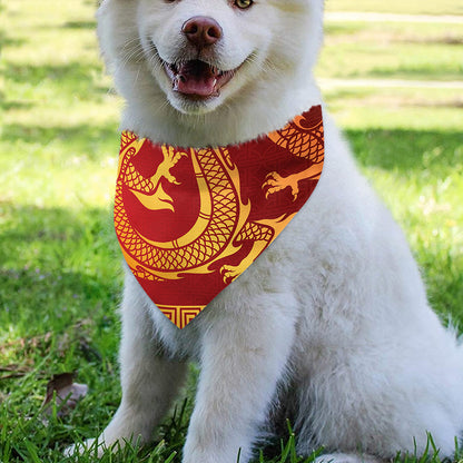 Chinese Dragon Zodiac Sign Print Over The Collar Dog Bandana