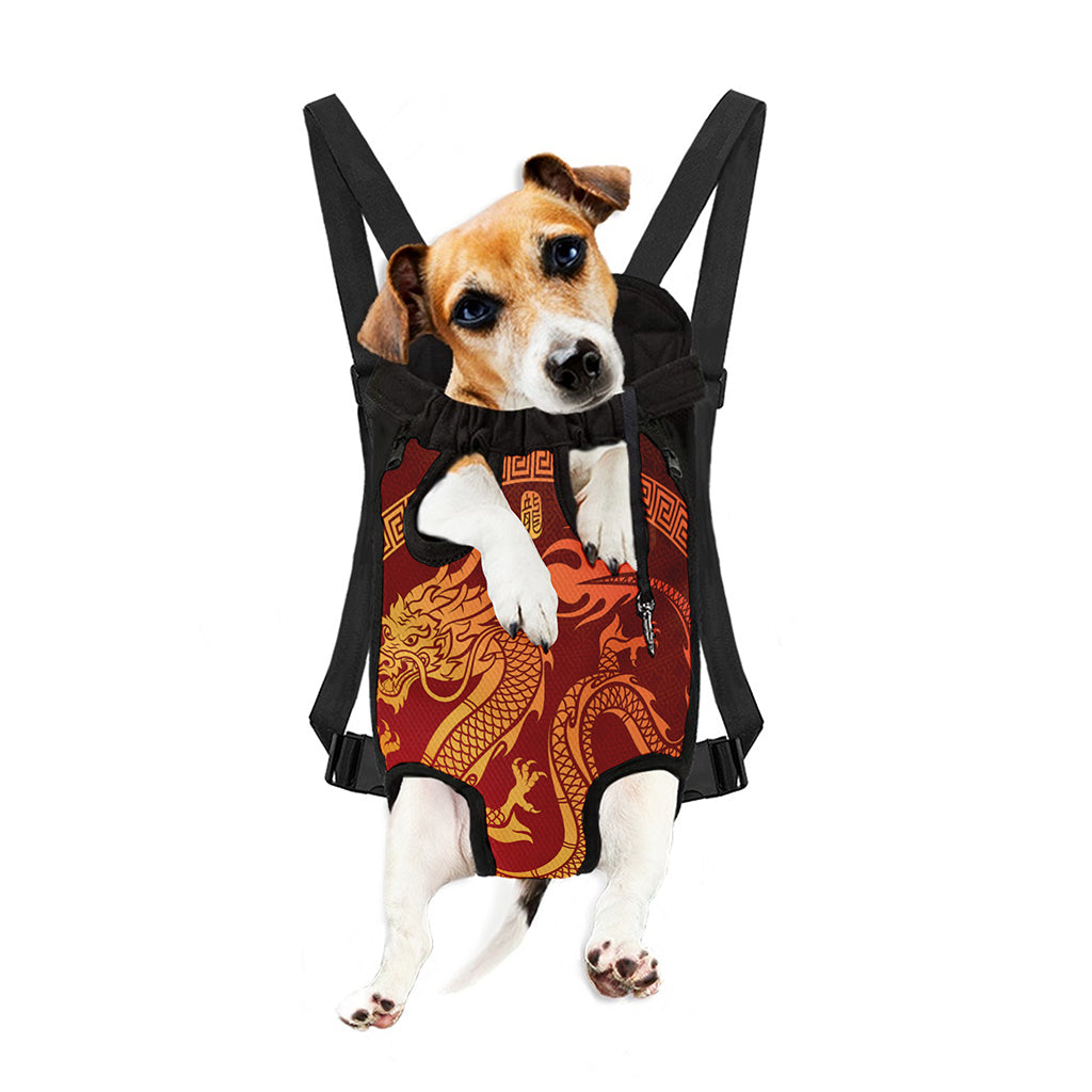 Chinese Dragon Zodiac Sign Print Pet Carrier Backpack