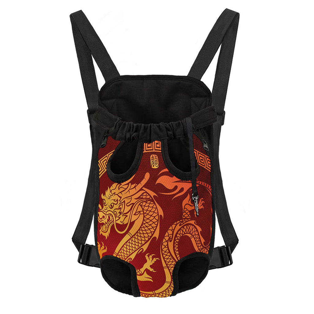 Chinese Dragon Zodiac Sign Print Pet Carrier Backpack