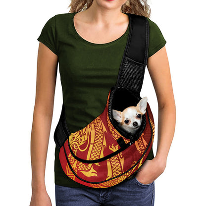 Chinese Dragon Zodiac Sign Print Pet Sling Carrier