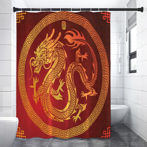 Chinese Dragon Zodiac Sign Print Premium Shower Curtain