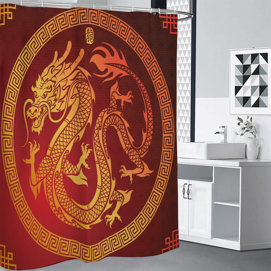 Chinese Dragon Zodiac Sign Print Premium Shower Curtain